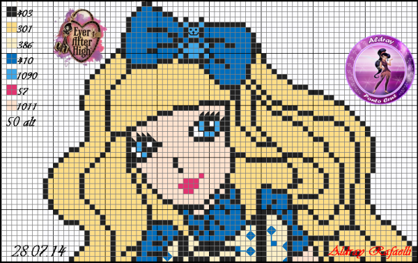 Рисование по клеточкам монстр Хай