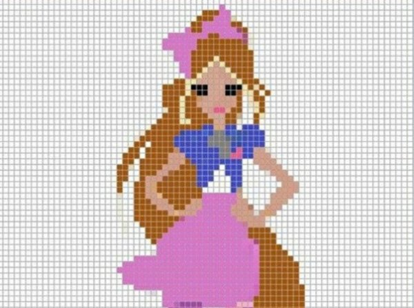 Рисование по клеточкам Винкс