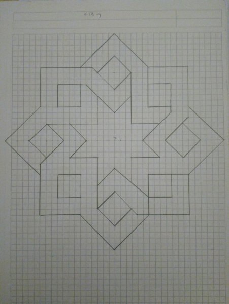 Узоры по клеточкам в тетради сложные