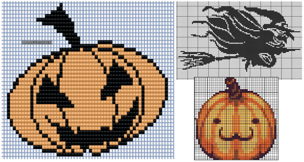 Вышивка крестиком тыквы Хэллоуин