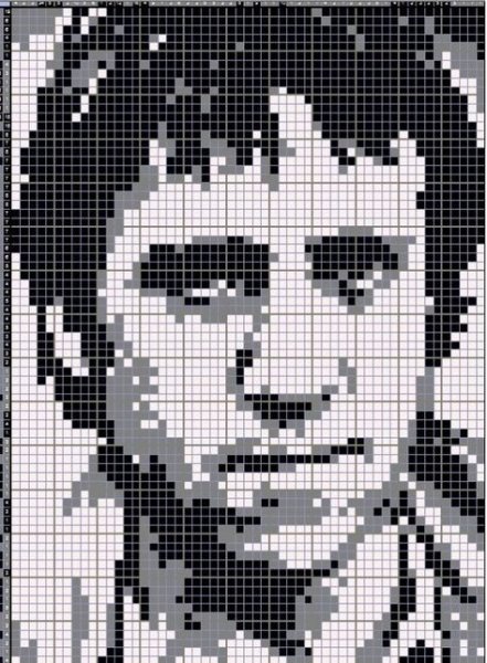 Монохромная вышивка портреты