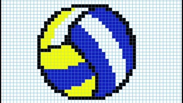 Баскетбольный мяч по клеточкам