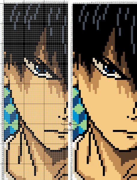 Аниме персонажи по пикселям