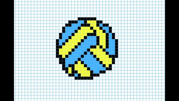 Футбольный мяч по клеточкам