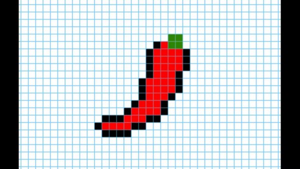 Перец по клеточкам в тетради
