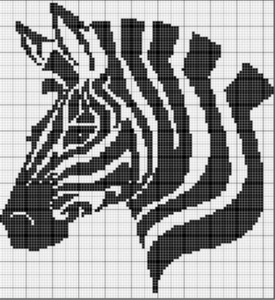 Монохромная вышивка тигр