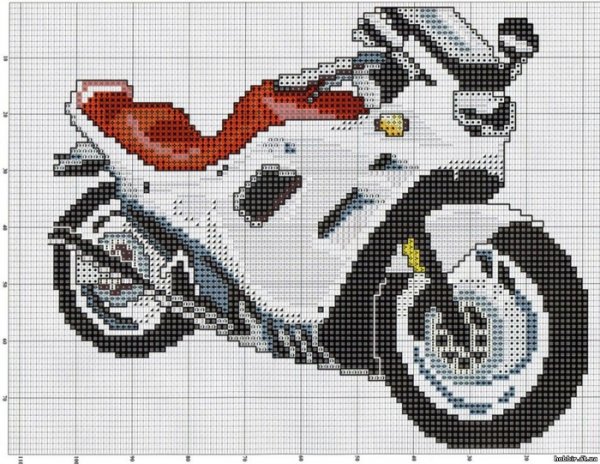 Мотоцикл по клеточкам