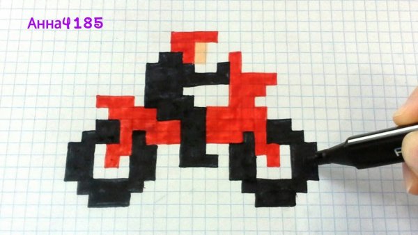 Рисовать по клеточкам мотоцикл