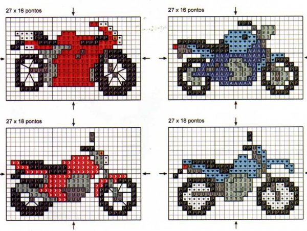 Вышивка крестиком мотоцикл