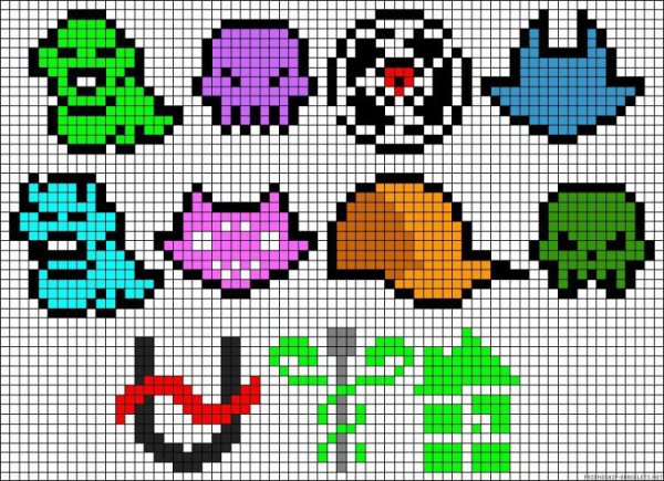 Рисунки по клеточкам мелкие