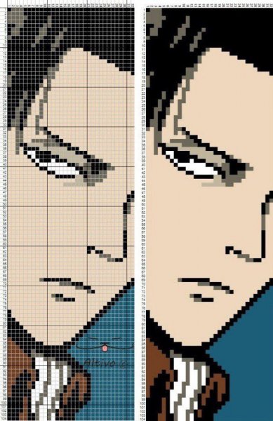 Схема вышивки крестиком аниме Леви