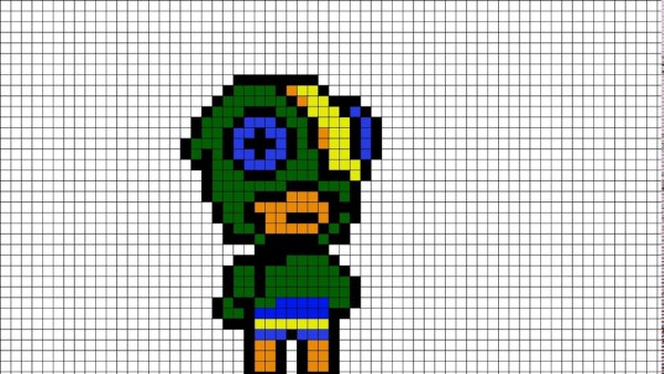 Рисунок по клеточкам рисунок Леона