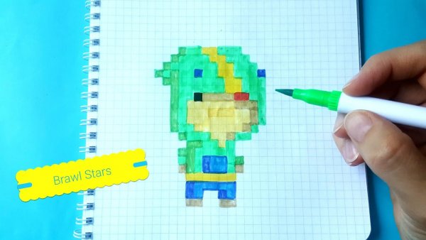 Рисунки в клеточку Леон