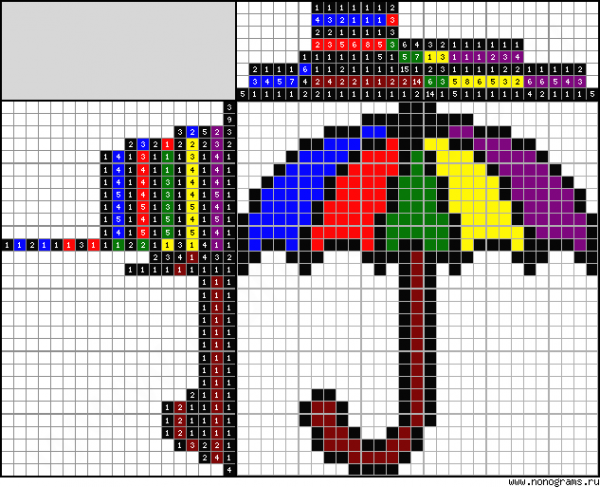Маленькие цветные японские сканворды