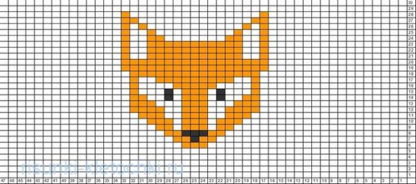 Рисование по клеткам лисица
