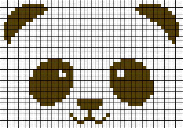 Рисунки по клеточкам Панда мордочка