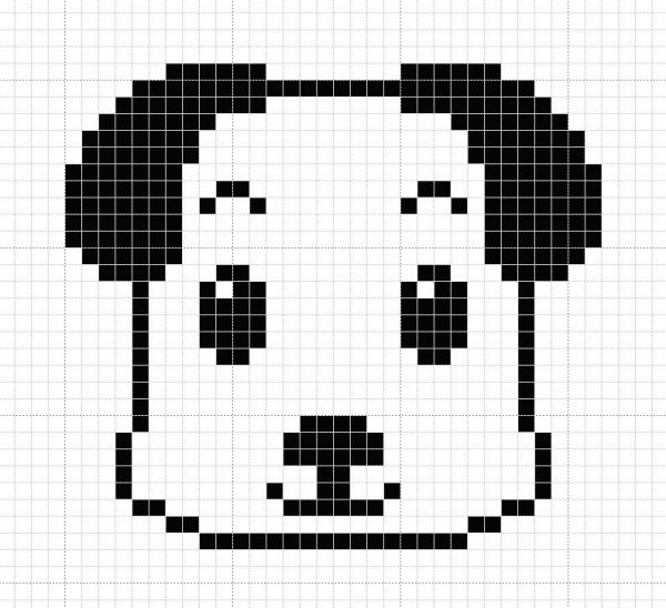 Рисунки по клеточкам собаки