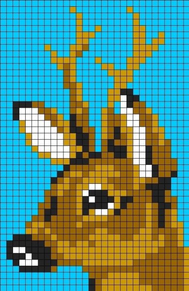 Олень по клеточкам