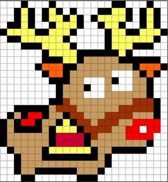 Рисование по клеточкам новогодние