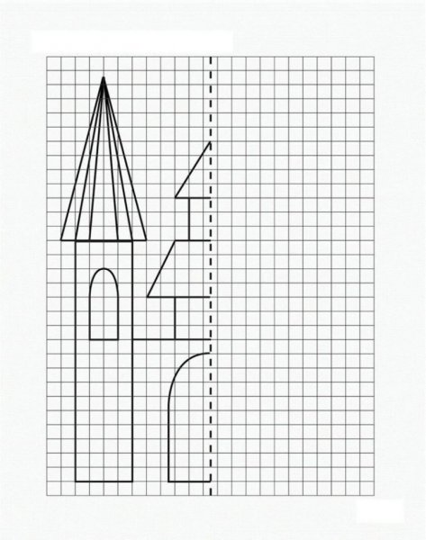 Зеркальное рисование по клеточкам