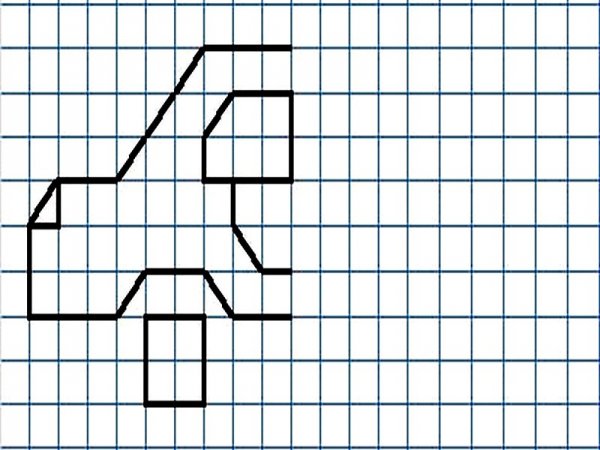 Симметричный рисунок по клеткам