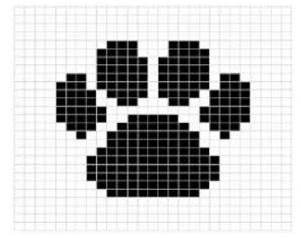 Рисунки по клеточкам лапки