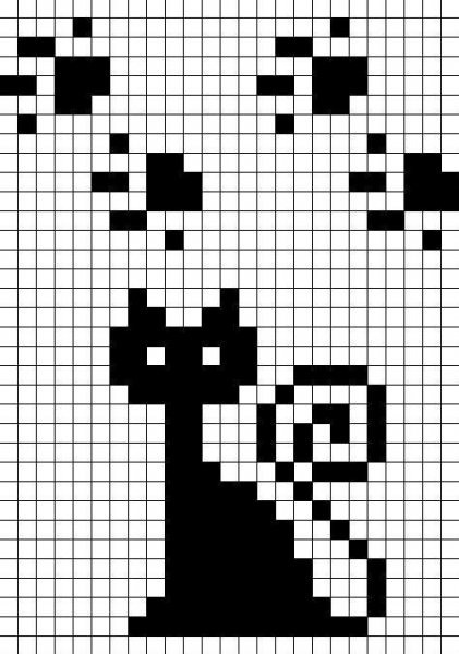 Кошачья лапка по клеткам
