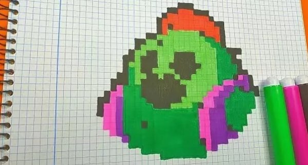 Рисование по клеточкам БРАВЛ старс