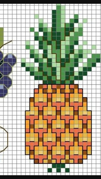 Рисование по клеточкам фрукты