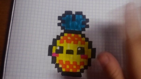 Рисовать по клеточкам ананас