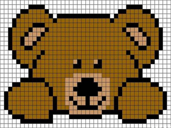 Рисунки по клеточкам мишка