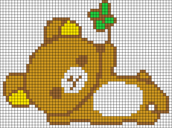 Медвежонок по клеточкам в тетради