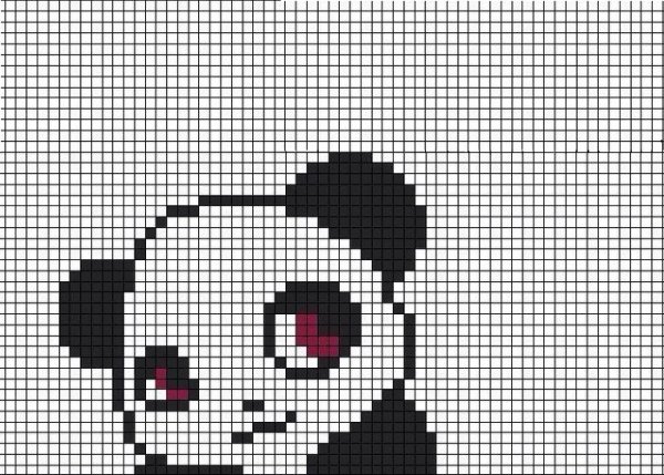 Рисунки по клеточкам Панда
