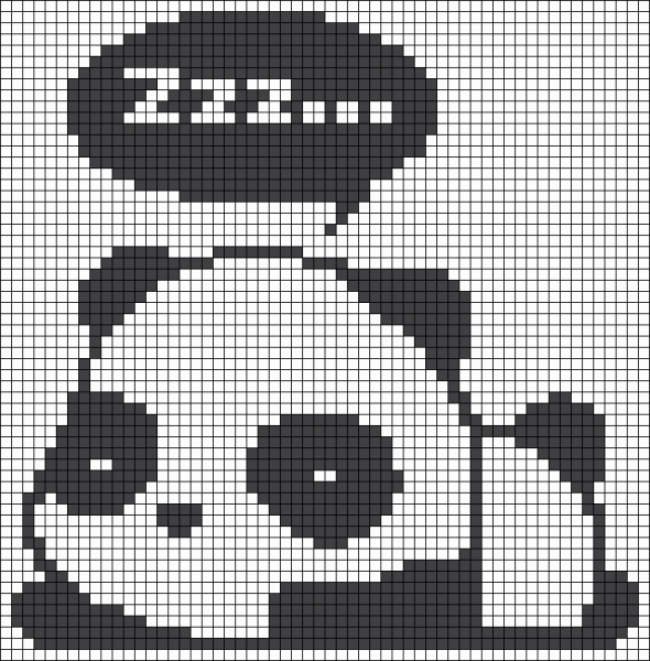 Рисунки по клеточкам Панда