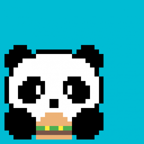 Панда пиксельарт