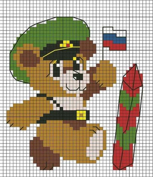 Вышивка крестом на 23 февраля