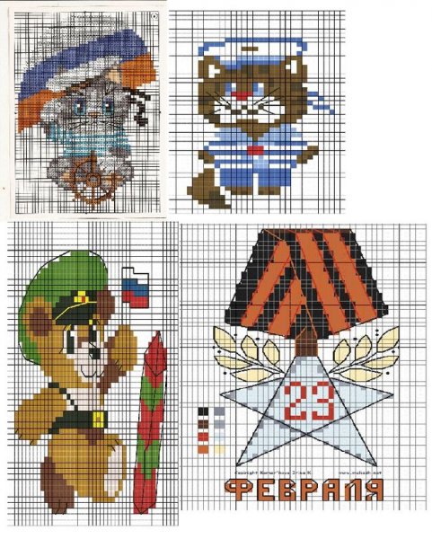 Вышивание крестиком на 23 февраля
