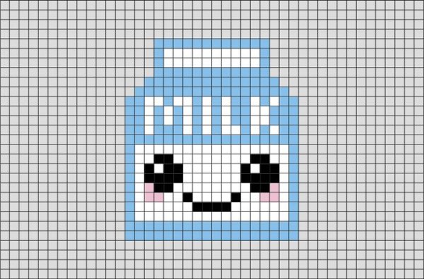 Милое молоко по клеточкам