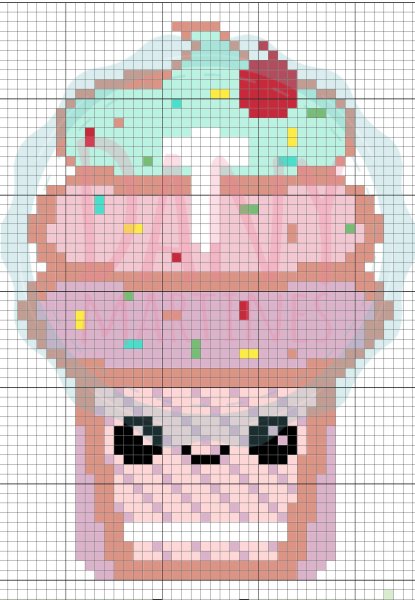 Рисование по клеточкам в тетради еда