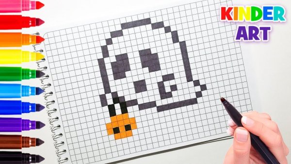 Рисунки по клеточкам призрак