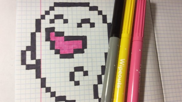 Рисунки по клеточкам привидение