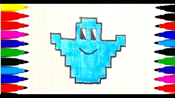 Рисование по клеточкам привидений