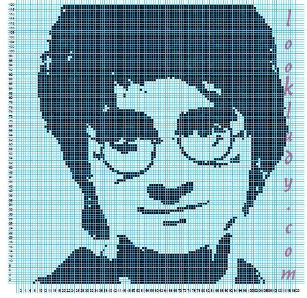 Гарри Поттер вышивка монохром