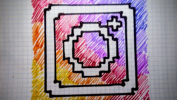 Рисунки по клеточкам значок Инстаграм