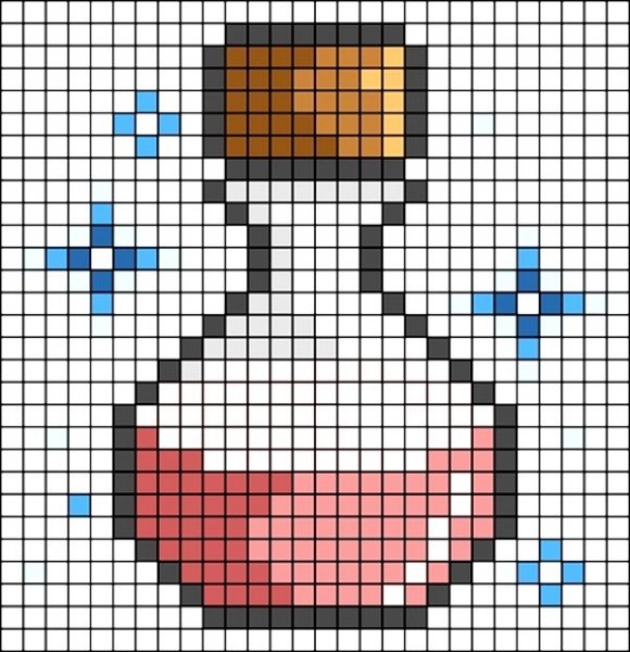 Бутылочка по клеточкам