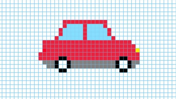 Рисование по клеточкам машины