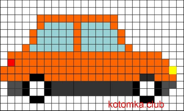 Рисунки по клеточкам автомобили