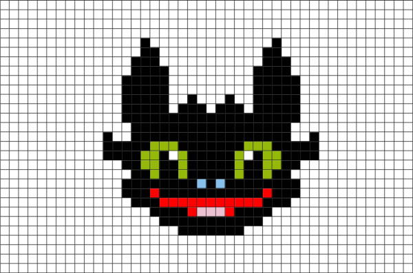 Пиксель арт дракон