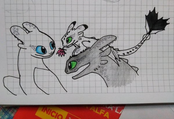 Рисование по клеточкам дракон Беззубик