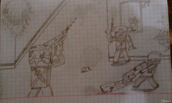 Оружие рисунок клеточкам карандашом